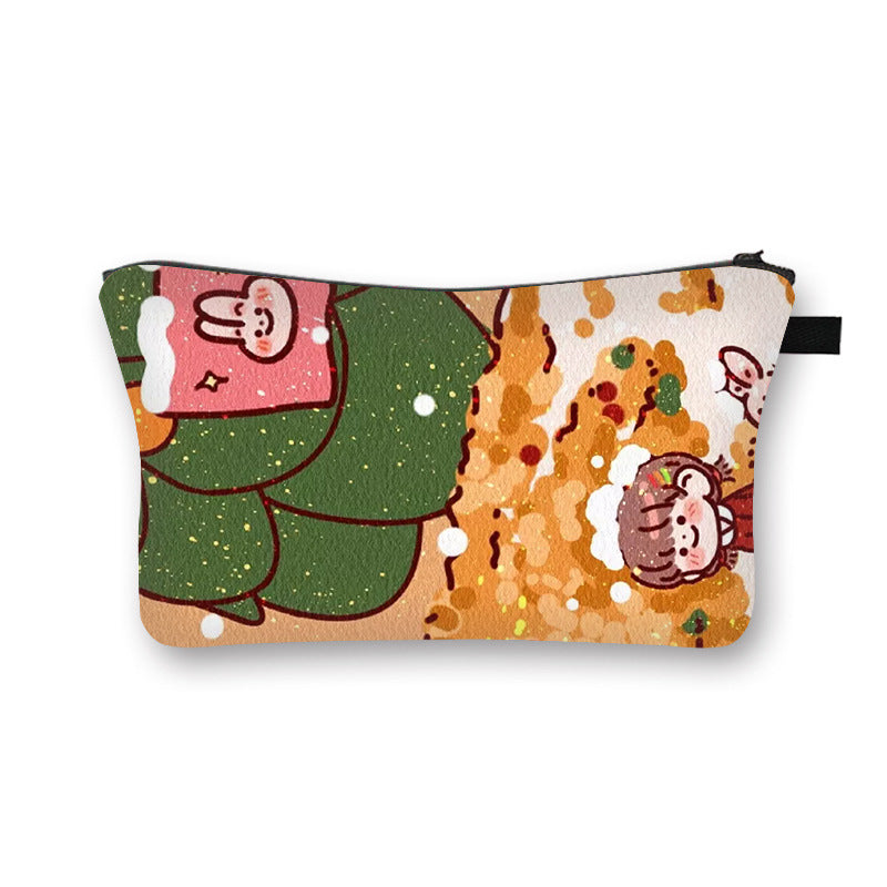 Wholesale Christmas Makeup Bags with Large Capacity Polyester Storage Bags